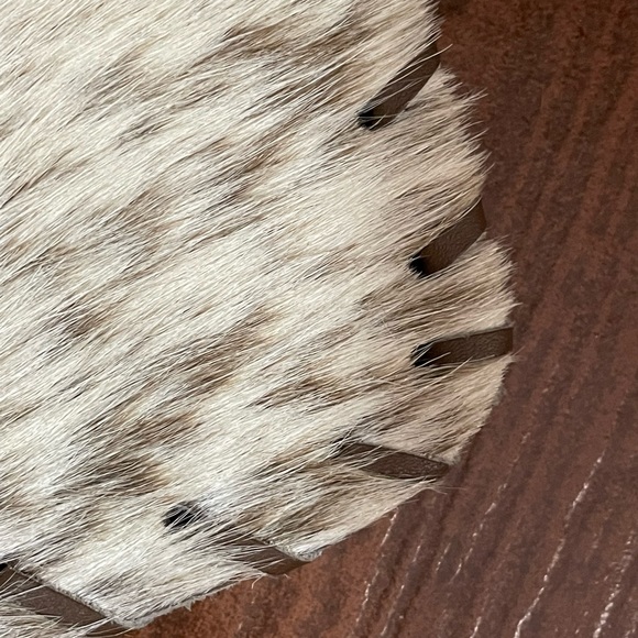 Genuine Cowhide longhorn placemat Leather backing and stitching 14 x18 inches - Picture 4 of 11